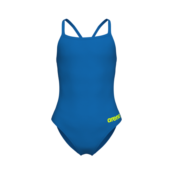Arena G Team Swimsuit Challenge Solid 128 blue river/artic lime M&auml;dchen
