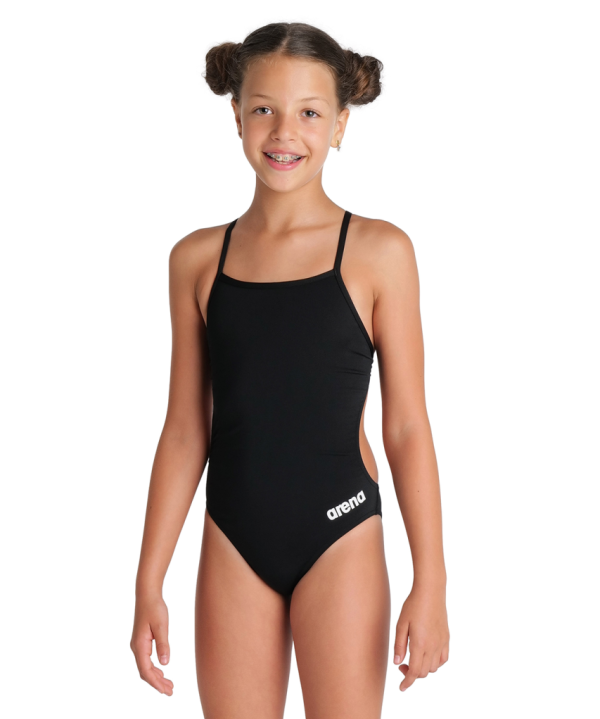 Arena G Team Swimsuit Challenge Solid 116 black/white M&auml;dchen