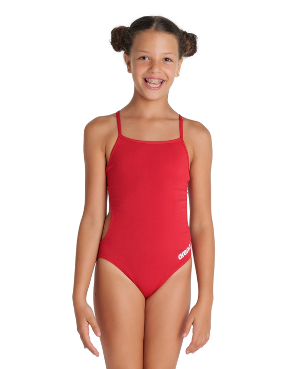 Arena G Team Swimsuit Challenge Solid 128 red/white M&auml;dchen