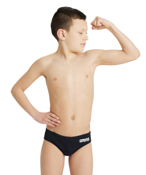Arena B Team Swim Briefs Solid 128 black/white Jungen