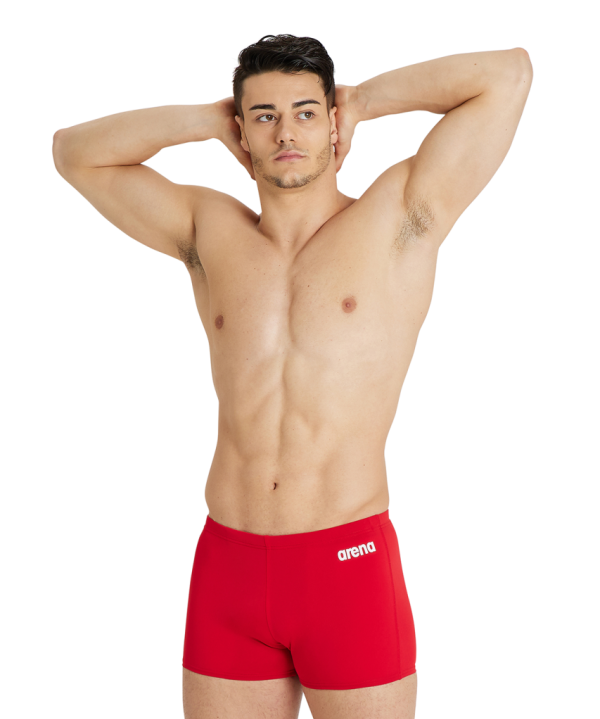 Arena M Team Swim Short Solid D 6 red/white Herren