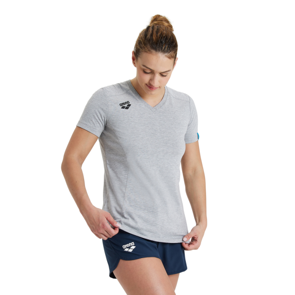Arena W Team T-Shirt Panel S medium grey heather Damen