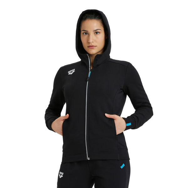 Arena W Team Hooded Jacket Panel L black Damen