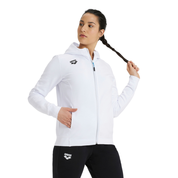 Arena W Team Hooded Jacket Panel M white Damen