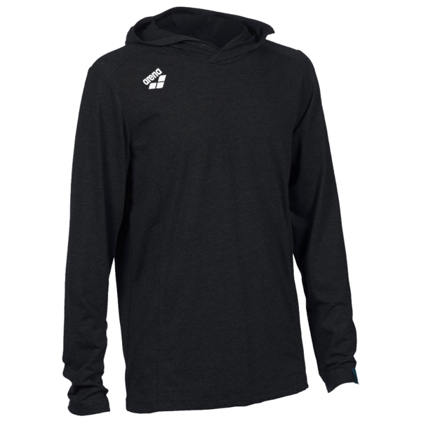 Arena Team Hooded Long Sleeve T-Shirt Panel L black heather Unisex
