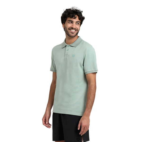 Arena M Poloshirt Solid Cotton Piquet M jade/dark olive Herren