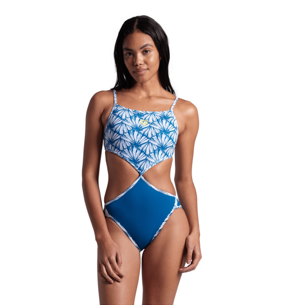Arena W Rule Breaker Swimsuit Twist'N'Mix R XL white multi/blue cosmo Damen