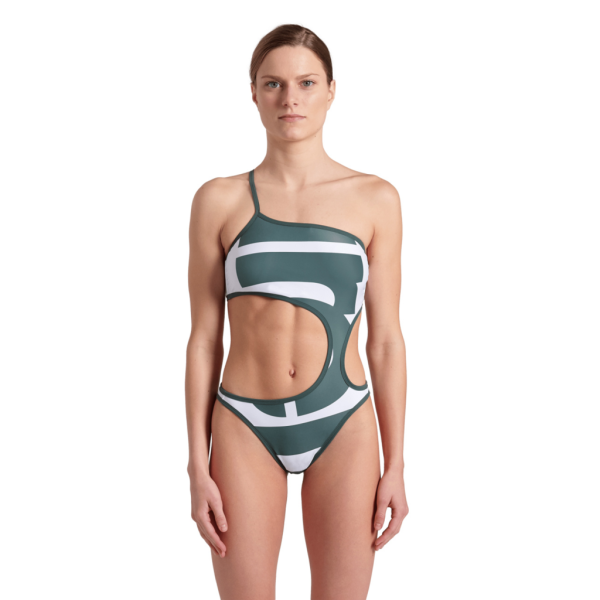 Arena W Arena Logo One Piece Single Shoulder XL sage multi/white/sage Damen