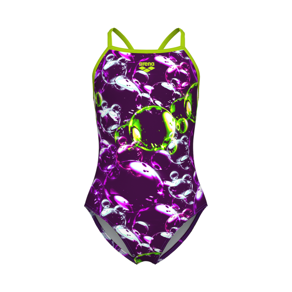 Arena G Arena Soap Bubbles Swimsuit Light Drop Back 116 violet multi/artic lime M&auml;dchen