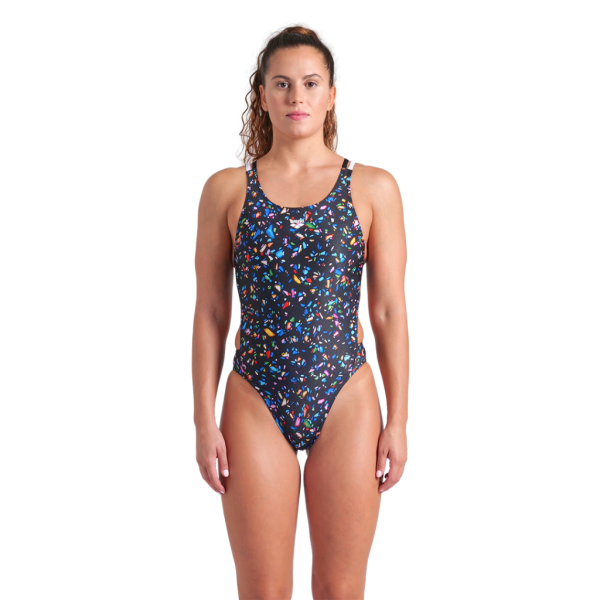 Arena W Arena Confetti Swimsuit Swim Tech Multi D 36 black multi/black/white Damen