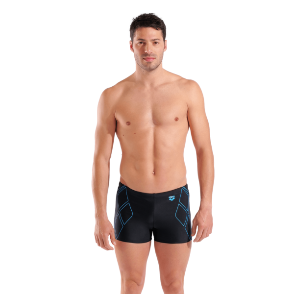 Arena M Arena Graphic Swim Short D 8 black/turquoise Herren