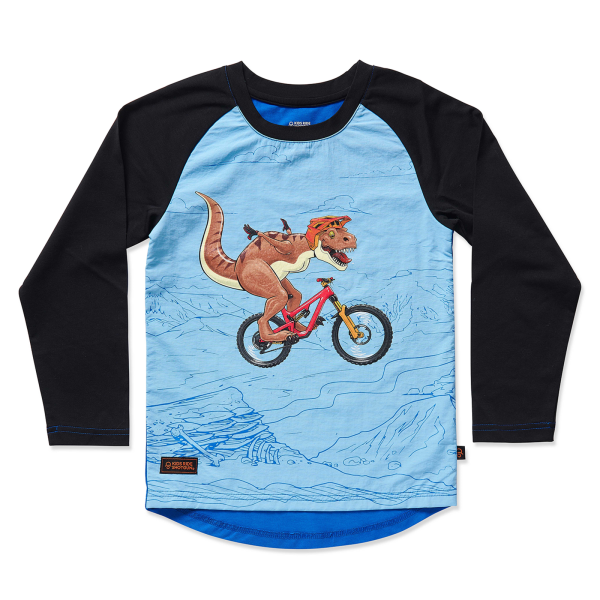 Kids Ride Shotgun Dino Windproof Kids MTB Jersey 6 Y blue Jungen