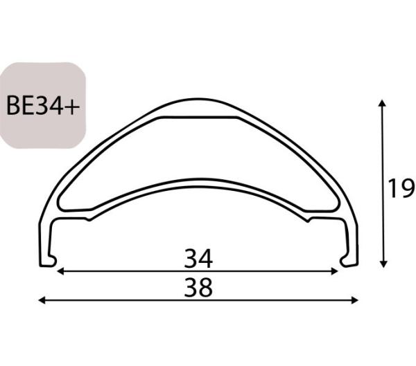 Exal FELGE BE 34+, 27,5" 32L SCHW 34-584 VL:6,5MM OHNE &Ouml;SUNG