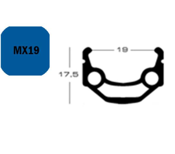 Exal Felge MX19 19-559 28" 36 Loch Schwarz Einfach &Ouml;sung