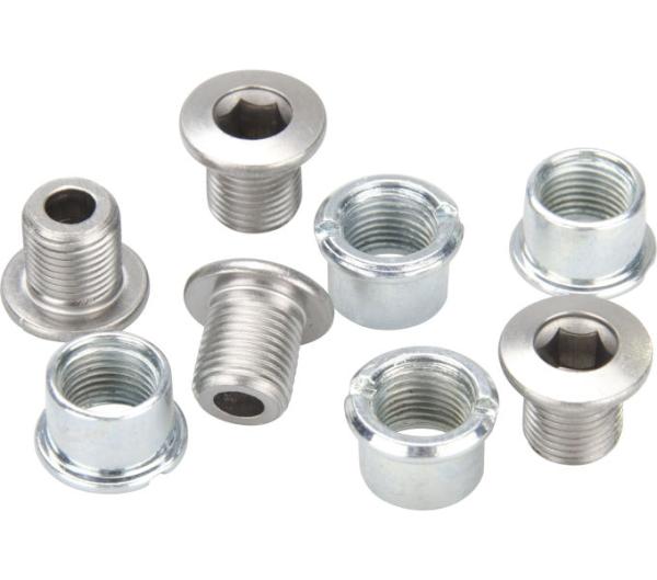 SHIMANO Kettenblattschrauben mit Mutter M8x8.5 mm f&uuml;r doppeltes Kettenblatt (4Stk.)